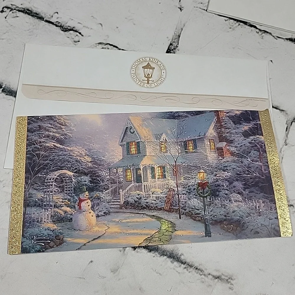 Thomas Kinkade Painter Of Light Christmas Cards With Envelopes Lot Of 4